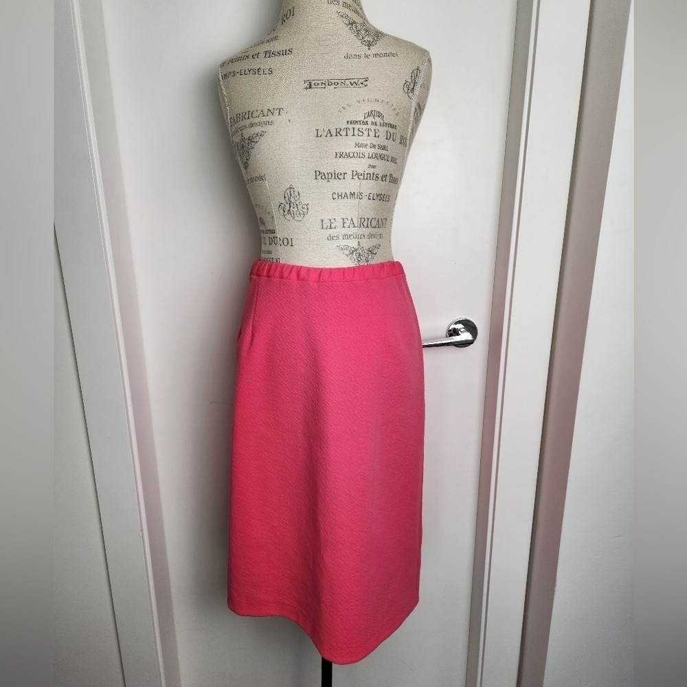 70s Pink Crimped Midi Skirt Union Made